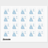 Whimsical Beaker Wedding Stickers, Blue Vierkante Sticker (Vel)