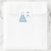 Whimsical Beaker Wedding Stickers, Blue Vierkante Sticker (Tas)