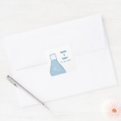 Whimsical Beaker Wedding Stickers, Blue Vierkante Sticker (Envelop)