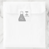 Whimsical Beaker Wedding Stickers, Grey Vierkante Sticker (Tas)