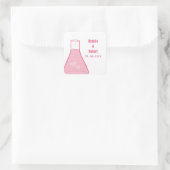 Whimsical Beaker Wedding Stickers, Roze Vierkante Sticker (Tas)