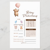 Whimsical Bear Baby Predictions Game Flyer (Voorkant)