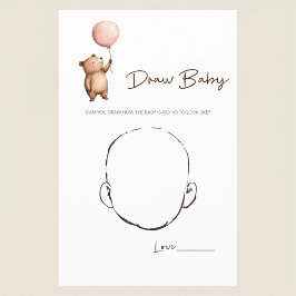 Whimsical Bear Baby Shower Guess the Baby Face Flyer