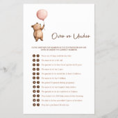 Whimsical Bear Baby Shower "Over or Under" Game Flyer (Voorkant)