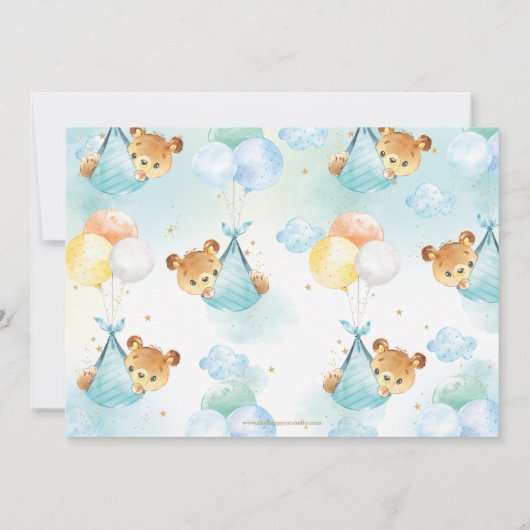 Whimsical Bear Balloons 1e verjaardag Kaart (Achterkant)