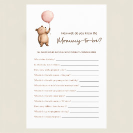 Whimsical Bear Mommy to be Guessing Game Flyer