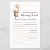 Whimsical Bear  Mommy to be Guessing Game Flyer (Voorkant)