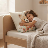 Whimsical Bear Mushroom Watercolor Childrens Room  Kussen