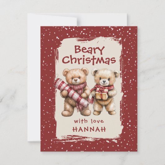 Whimsical Bear Themed Classroom Christmas Feestdagenkaart (Voorkant)