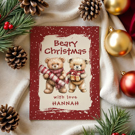 Whimsical Bear Themed Classroom Christmas Feestdagenkaart