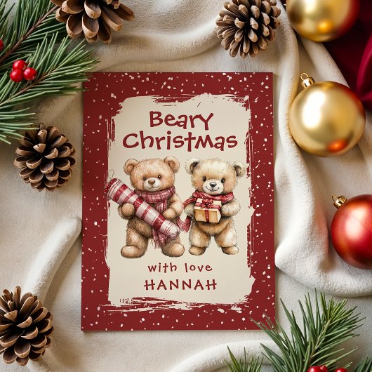 Whimsical Bear Themed Classroom Christmas Feestdagenkaart