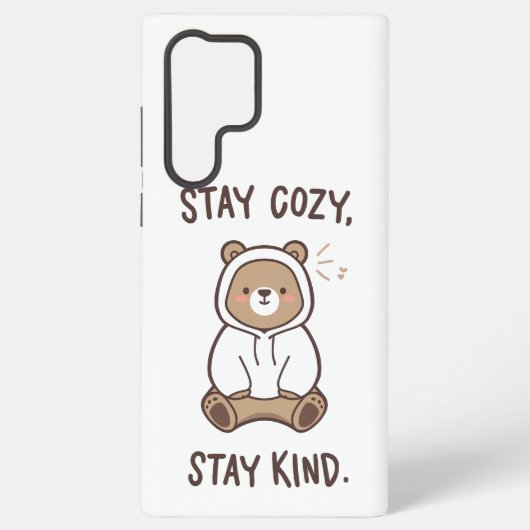 Whimsical Bear with Positive Kindness Quote Samsung Galaxy Hoesje (Achterkant)