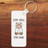 Whimsical Bear with Positive Kindness Quote Sleutelhanger (Achterkant)