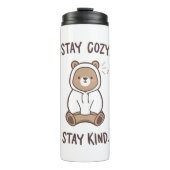 Whimsical Bear with Positive Kindness Quote Thermosbeker (Voorkant)