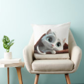 Whimsical Beautiful White Cat Sierkussen (Stoel)