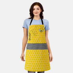 Whimsical Bee and Honeycomb Persoonlijk Schort
