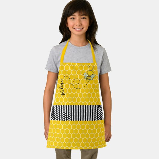 Whimsical Bee and Honeycomb Persoonlijk Schort (Insitu)