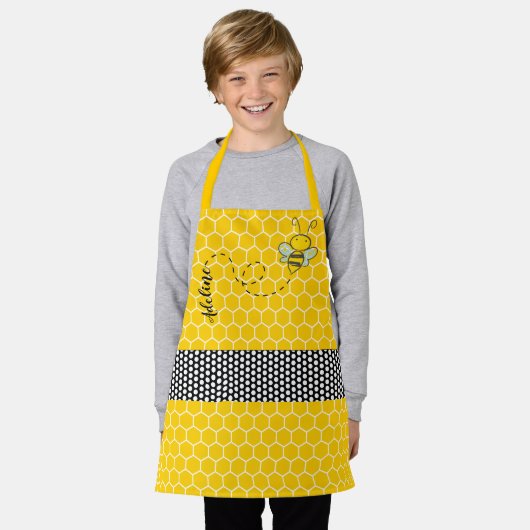 Whimsical Bee and Honeycomb Persoonlijk Schort (Gedragen)
