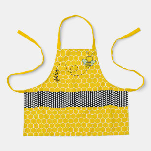 Whimsical Bee and Honeycomb Persoonlijk Schort