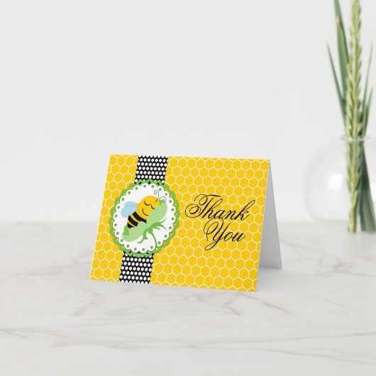 Whimsical Bee Baby shower Bedankt (Voorkant)