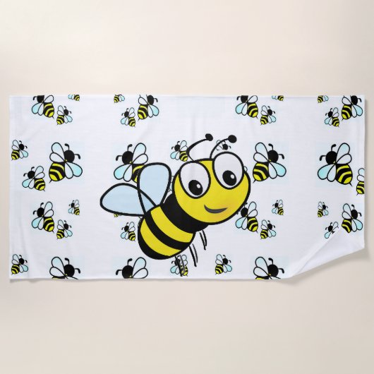 Whimsical Bee Beach Towel Strandlaken (Voorkant)