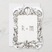 Whimsical Bee & Bee Hive Scrolled Flowers Kaart (Achterkant)