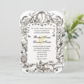 Whimsical Bee & Bee Hive Scrolled Flowers Kaart (Staand voorkant)