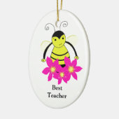 Whimsical Bee Best Teacher Keramisch Ornament (Links)