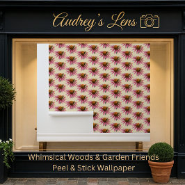 Whimsical Bee & Coneflower Nursery Behang