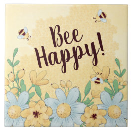Whimsical Bee Happy Tegeltje