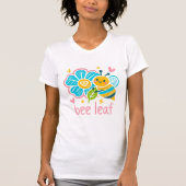 Whimsical 'Bee Leaf' Crayon Art: Happy Bumblebee T-shirt (Voorkant)