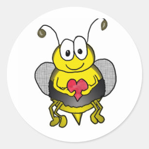 Whimsical Bee Ronde Sticker