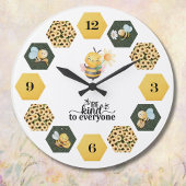 Whimsical Bee Sunflower and Honeycomb Grote Klok