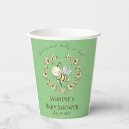 Whimsical Bee WreatBaby shower Papieren Bekers