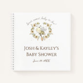 Whimsical Bee Wreater Baby shower Guest Notitieboek (Voorkant)
