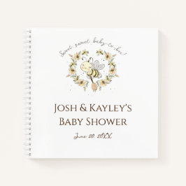 Whimsical Bee Wreater Baby shower Guest Notitieboek