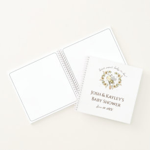 Whimsical Bee Wreater Baby shower Guest Notitieboek