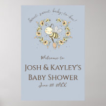 Whimsical Bee Wreath Co-Ed Baby shower Welcome