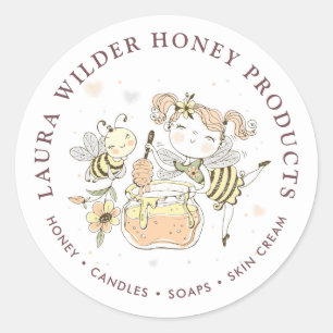 Whimsical Beekeeper Ronde Sticker