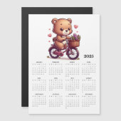Whimsical Beer Riding Bicycle 2025 Magnet Kalender (Voorkant / Achterkant)