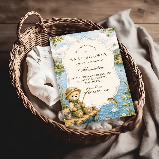 Whimsical Beer Vis Baby Shower Kaart