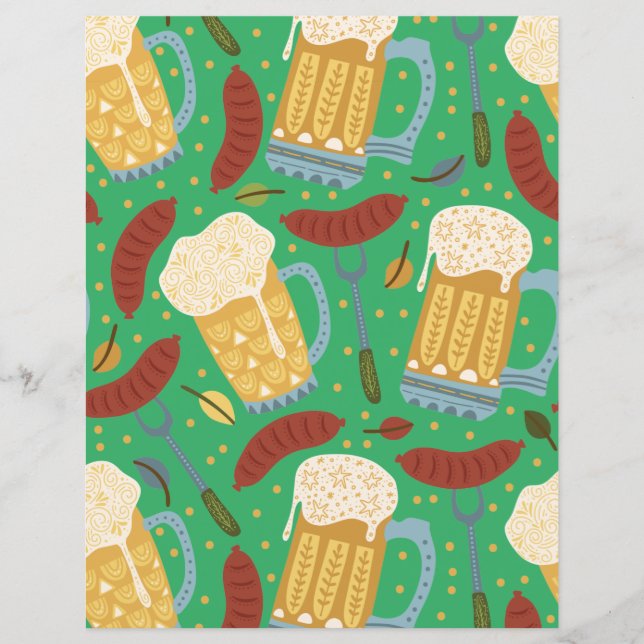 Whimsical Beers & Brats Scrapbook Paper (Voorkant)