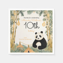 Whimsical Beige Bamboe en Panda Verjaardagsfeest