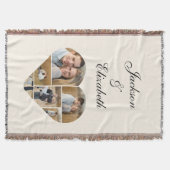 Whimsical Beige Heart Fotocollage gepersonaliseerd Deken (Voorkant)