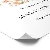 Whimsical Beige Wildflower Bruiloft Welkomstbord Poster (Hoek)