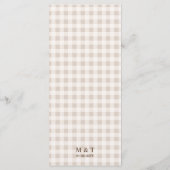 Whimsical Beige Woodland Hare Wedding Menu Card (Achterkant)