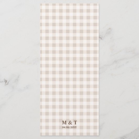 Whimsical Beige Woodland Hare Wedding Menu Card (Achterkant)