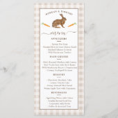 Whimsical Beige Woodland Hare Wedding Menu Card (Voorkant)
