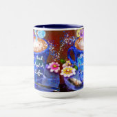 Whimsical Beker van Koffie Bloemen Love Blue Mok (Midden)