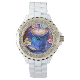 Whimsical Beker van koffie Latte Espresso Bruin Bl Horloge